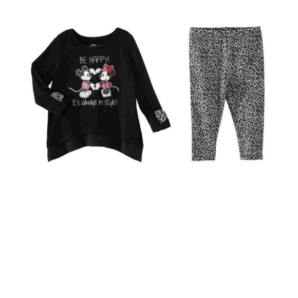 Be Happy Mickey & Minnie Mouse Shirt & Leggings